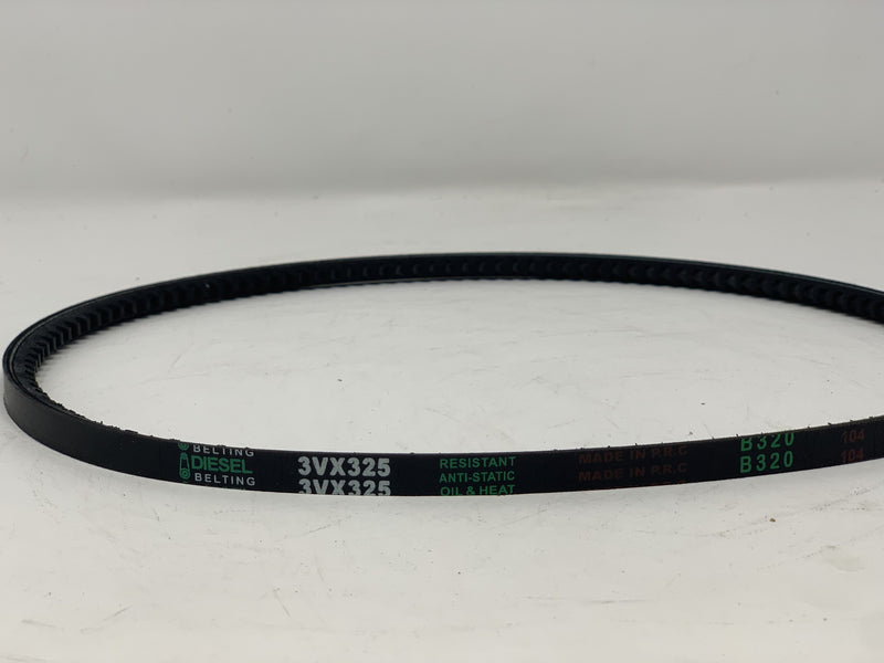 3VX325 V-Belt 3/8" x 32.5" Outside Circumference Cogged Narrow Wedge Diesel Belting